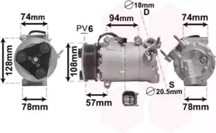 VAN WEZEL 1800k450 - Компрессор, кондиционер